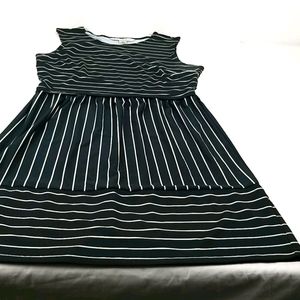 Black white striped dress size 10